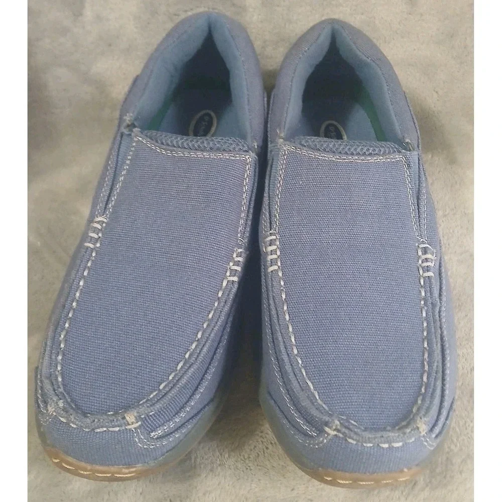 Dr Scholls Mens Slip On Loafers 8.5 D Blue Canvas Boat Shoes Advanced Comfort‎
